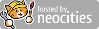 a button that reads Hosted by Neocities with the neocities cat logo on it